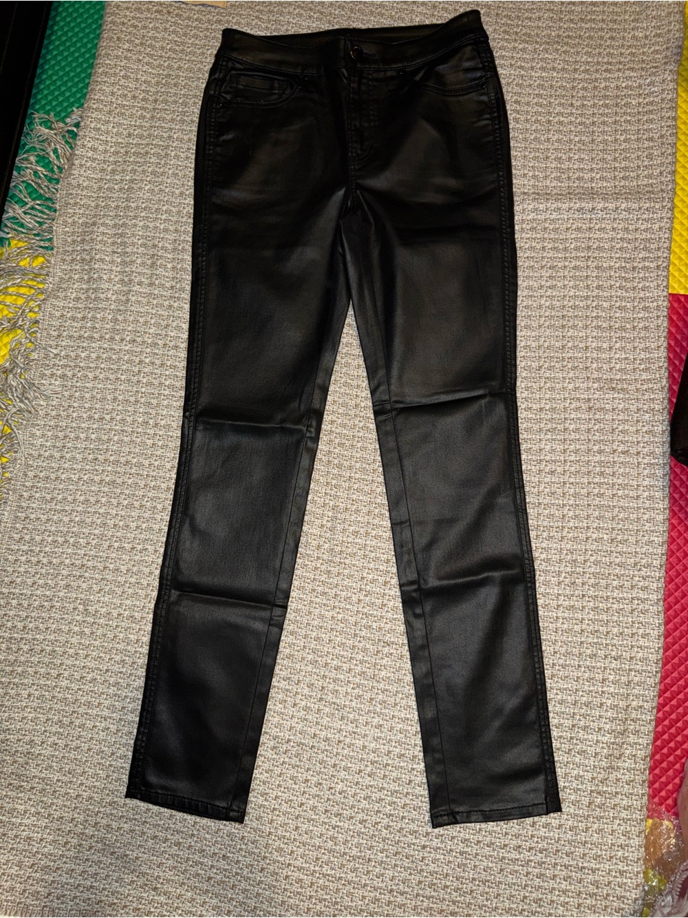 Chico's Black Faux-Leather Skinny Jeans